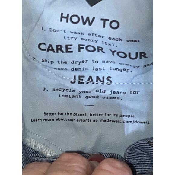 MADEWELL Jeans Womens 24 High Rise Skinny Stretch Frayed Hem Denim Blue - Picture 6 of 11